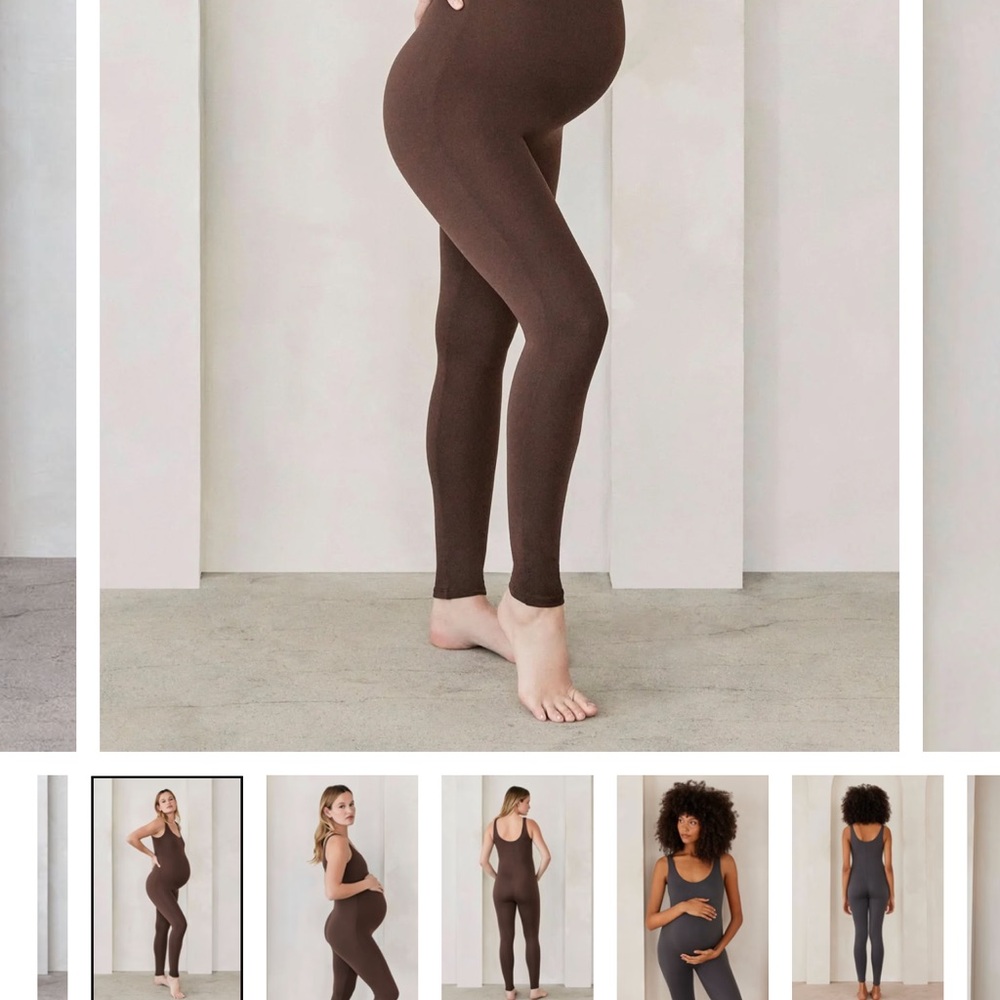 Bumpsuit.  Lucy. Maternity Ribbed Leggings in Chocolate Brown